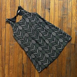 ALICE OLIVIA Silk Mini Dress Women Large Sleeveless‎ Leaf Print Retro Disco